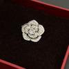 Broche Pequeno de Camélia da Moda Pin de Zircônia Simples Feminino Fixador de Gola Cartão à Prova de Boca Pin para Cardigan Camisa