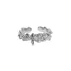 128 Estilo Coreano Ins Diseño de Nicho Cara Irregular Incrustada Textura de Textura de Circonita Anillo Abierto de Plata de Ley S925 para Mujer