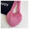 Comercio exterior 2024 nuevo bolso de hombro para mujer con imitación de pluma de pavo, bolso de moda de alta gama, bolso de nicho de moda, todo-partido