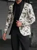 Jaqueta de Terno Masculino Moda Primavera e Outono Estilosa Roupa Ocidental Personalidade Cool Terno Masculino de Botão Único