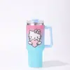 Taza Térmica Popular de Diamantes con Pegamento de Amazon Acero Inoxidable Diamante 40oz Taza de Coche con Asa Paja de Acero Inoxidable Taza Térmica