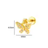 Henson 1.2X8Mm Varilla Roscada de Acero Inoxidable con Rosca Interna Flor Mariposa Labio Uña Hueso del Oído Joyería de Piercing Europea y Americana