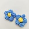 Flor de Lã Tricotada Flor de Crochê de Algodão Leite Flor Pompom Acessórios para Roupas Infantis Grampo de Cabelo DIY Joias Material de Algodão Leite