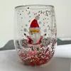 Árvore de Natal Criativa Camada Dupla Vidro Borossilicato Copo de Água Fluxo Camada Dupla Design Criativo Copo de Leite em estoque Venda por Atacado