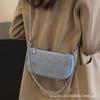 Bolso Pequeño Brillante de Mezclilla para Mujer 2024 Nuevo Moda Casual Bolso Cruzado Diseño de Nicho Bolso de Hombro para Viajar