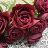 Buquê de Rosas Simuladas, Decoração Vermelha para Casamento e Casa, Flores Artificiais, Flores de Seda, Presentes de Dia dos Namorados, Enfeites, Arranjos de Flores