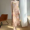 Estilo Verão 2025 Novo Estilo Transfronteiriço Vestido de Alça Jacquard Sexy com Decote em V Feminino Slim Longo Verão