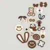 Patch de Aplicação Bordado Animal Cartoon Laço Flor Marrom Acessórios de Grampo de Cabelo Sapatos Chapéus Bolsas Acessórios de Vestuário