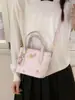 Bolso Pequeño Estilo Cesta con Estampado Floral Dulce para Mujer, Nuevo Modelo 2026, Bolso de Mano para el Trabajo, Bolso Cubo, Bolso Cruzado Versátil para Principios de Primavera