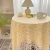 Tecido de Fundo Branco de Gaze Fresca com Renda Floral Coreana para Cobrir Mesa