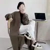 Suéter de Tricô Novo de Comprimento Médio Acima do Joelho Estilo Coreano Transfronteiriço, Estilo Solto e Preguiçoso, Jaqueta Cardigan Macia e Grossa para Mulheres
