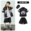 Roupas Modernas Infantis para Street Dance Roupa Masculina Camisa de Manga Curta Conjunto Marca Moderna Hip-Hop Infantil Roupas Infantis Camisas Infantis Roupas de Performance