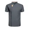 Ropa de trabajo de chef manga corta pastelería horneado especial restaurante cantina delgada transpirable ropa de chef para comedor verano Hombres