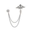 Broche masculino novo japonês e coreano cruz amor corrente emblema vintage Coroa terno corsage pin emblema