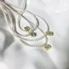 Collar Chenghuanji Cubo de Azúcar Cuentas Xiaomi Color Perla Vidrio de Alta Calidad Perla de Imitación Gargantilla Estilo Sencillo para el Día a Día