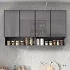 Gabinete de Pared para Cocina Aleación de Aluminio Gabinete de Pared Balcón Baño Armario de Baño Almacenamiento Montado en Pared Gabinete de Almacenamiento de Pared