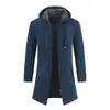 Cardigan de Tricô Masculino de Comprimento Médio Outono/Inverno 2021 Aliexpress Comércio Exterior Suéter Masculino com Capuz Camada Base Atacado
