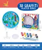 Disco de Pintura de Yeso para Niños Simulación DIY con Diseño de Triceratops, Juguete Creativo de Graffiti para Niños y Niñas