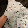Pijama azul con manchas de cachorro estilo japonés para mujer, conjunto de dos piezas de cárdigan con shorts de manga corta para verano, ropa casual para el hogar para niñas