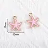 Colgantes de Esmalte de Aleación Mixta Rosa Accesorios para Joyería DIY Encantos para Llavero Estrella de Mar Flor Accesorios para Pendientes