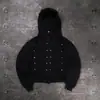 Moletom cardigã de design de botões punk americano de rua europeu e americano, moletom com capuz solto de manga longa, jaqueta de moda de rua