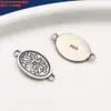Prata Esterlina Pequena Flor Moeda Lótus Morcego Anel Duplo Acessórios Retrô Antigo DIY Feito à Mão Material para Miçangas Acessórios de Joias