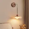 Luminária de parede para cabeceira de quarto na cor caqui, estilo vintage, novo design retrô, adequada para halls e corredores, com cobertura de tecido