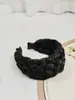 Nueva Diadema Trenzada Tejida a Mano con Corona Alta, Ensanchada para Cubrir el Cabello Blanco y Hacer el Rostro Más Pequeño, Diadema de Tela para Mujer