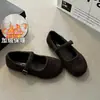Sapatos Mary Jane Estilo Retro Fofos e Confortáveis Femininos 2026 Outono/Inverno Novo Estilo Calçados de Exterior Mocassins de Corte Baixo com Fivela Única