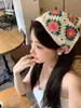 Dopamina Mori tricô triângulo cachecol headwear francês headwear feminino verão estilo pastoral renda flor de crochê atacado com beira-mar