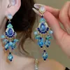 Pendientes de Borla de Cristal de Resina Incrustados de Diamantes con Forma de Rombo Lujo Accesible Ganchos de Oreja de Gama Alta Moda Personalizable Pendientes Versátiles para Mujer