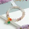 Pulsera de Jade de Seda Dorada Natural de Xinjiang para Mujer Jade Tianshan Pulsera de Círculo Único de Bambú Pulsera de Jade de Cuentas Tipo Antiguo Venta al por Mayor