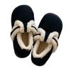 Crianças estilo coreano ins all-inclusive pais-criança chinelos de algodão moda feminina forrado de lã quente pelúcia outerwear sapatos casuais Boken