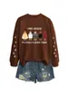 Sudadera Redonda de Manga Larga Divertida y Original de Otoño e Invierno de Amazon con Estampado de Pollo Iraisechickens en el Brazo