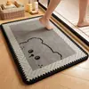 Alfombrilla de encaje con forma de cachorro de dibujos animados para baño, absorbente de agua, secado rápido, felpudo antideslizante, alfombrilla para entrada resistente a la suciedad