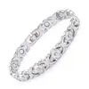Pulseira Cruzada Selecionada para Mulheres Trevo de Quatro Folhas Cravejada com Diamante Liga Metálica Colorida Resistente ao Desbotamento Pulseira Magnética Joias de Luxo Leve Atacado