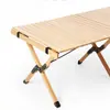 Mesa para Rolinho de Ovo em Madeira de Faia, Mesa Dobrável Portátil de Madeira Maciça para Piqueniques ao Ar Livre, Conjunto de Cadeiras de Camping, Equipamentos e Suprimentos de Camping