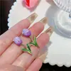 Pendientes colgantes versátiles, dulces, súper hada, tulipán, para el trabajo, a la moda, con temperamento