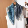 Pañuelo Cuadrado de Doble Cara Bicolor con Patrón de Espiga 65 para Mujer, Estilo Retro Francés Sencillo, Accesorio Elegante, Pequeño Pañuelo de Cuello de Moda