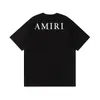 Camiseta de Manga Curta para Casal Amiri Pomba da Paz Tinta Flow Grafite Lettering 230g Série Coleção Estampa Clássica do Logo