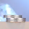 Un Par de Anillos de Pareja Amor Eterno con Diamantes y Letras Inglesas Anillos Abiertos, Modernos, Sencillos y Anillos de Amor Eterno