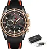 Reloj Elegante de Negocios para Hombre con Correa de Silicona Lige