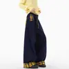 Pantalones de chándal a cuadros estilo americano con bloques de color para hombre y mujer, Pantalones holgados de pierna ancha para el otoño, Pantalones casuales holgados de pierna ancha