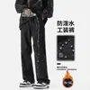 Calças Esportivas de Caminhada Masculinas para Outono e Inverno Americanas, Largas, à Prova de Vento, Impermeáveis, com Lã, Retas, Casuais, tipo Cargo
