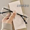 Gafas de moda retro versátiles con montura esmerilada, gafas para miopía, gafas sencillas para hombre, luz anti-azul, montura negra, moda para mujer