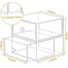 Caja de Almacenamiento de Maquillaje Acrílica Transparente Personalizada con 2 Cajones Se Puede Apilar para Tocador Baño Escritorio