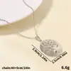 Acero Inoxidable 304 Colgante de Árbol Estilo Europeo y Americano Collar Personalidad Simple Joyería Geométrica Bañado en Oro de 18K Collar con Colgante Redondo