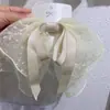 Acessórios de Cabelo com Laço Grande Estilo Coreano Grampo de Cabelo de Renda Presilha para Parte de Trás da Cabeça Grampo de Cabelo com Mola Laço de Renda com Bolinhas