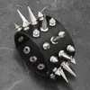 Exagerado Nuevo Joyería Europea y Americana Punk Personalizado Estilo Remache Espiga Pulsera de Piel de Vaca Tendencia Escenario Pulsera para Hombre
