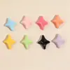 Accesorios de resina de color sólido brillante con forma de estrella de cuatro puntas, materiales DIY de pegamento cremoso para fundas de teléfono, imanes de nevera y accesorios para el cabello